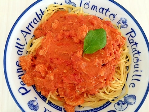 簡単だけど美味しいカニのトマトクリームパスタ♪